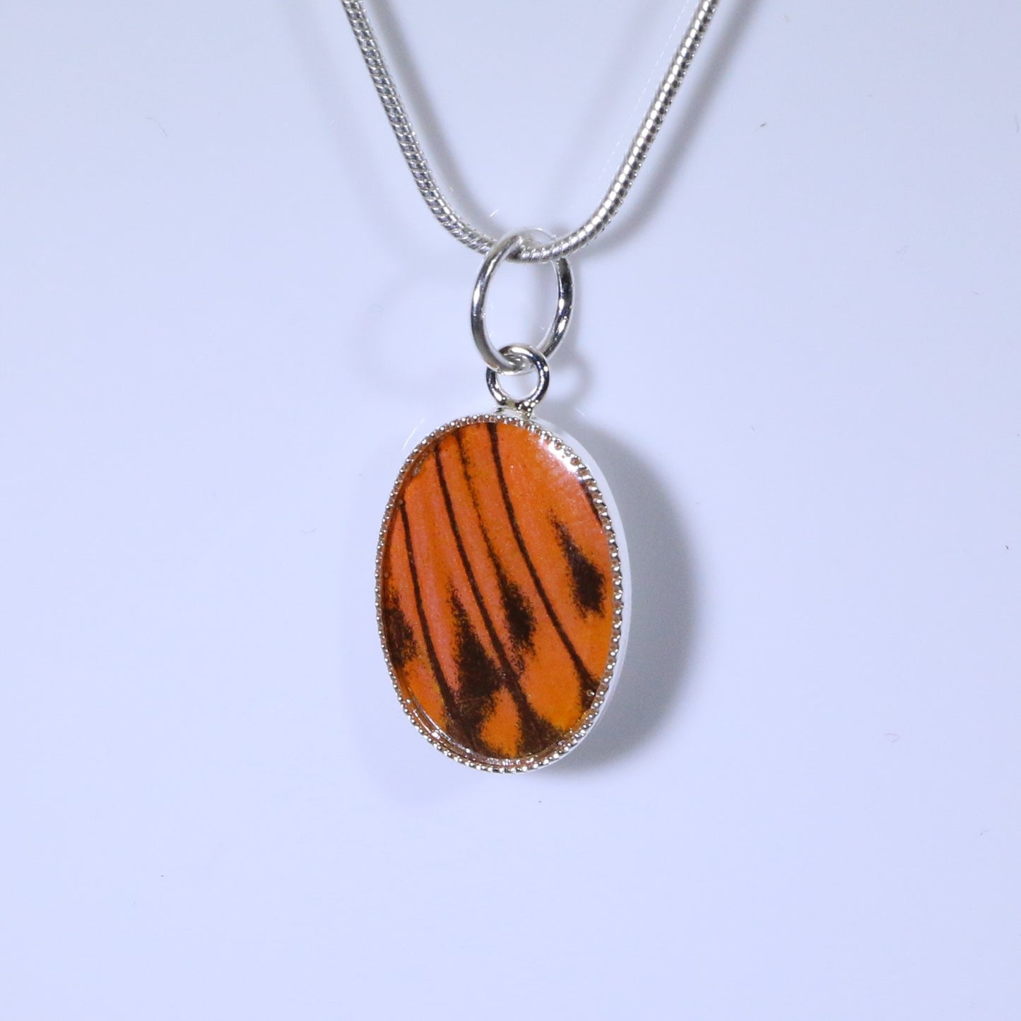 52005 - Real Butterfly Wing Jewelry - Pendant Collection - Vibrant Sulphur - Orange