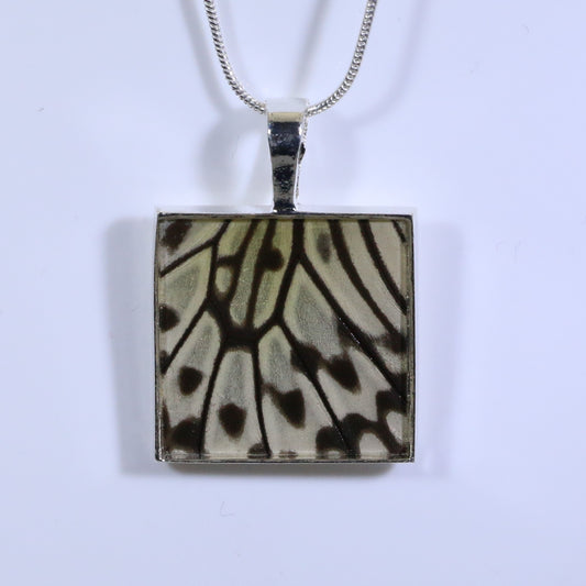 52329 - Real Butterfly Wing Jewelry - Pendant - Large Bale - Square - Paper Kite
