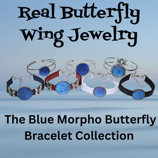 53001 - Real Butterfly Wing Jewelry - Bracelet Collection - Blue Morpho