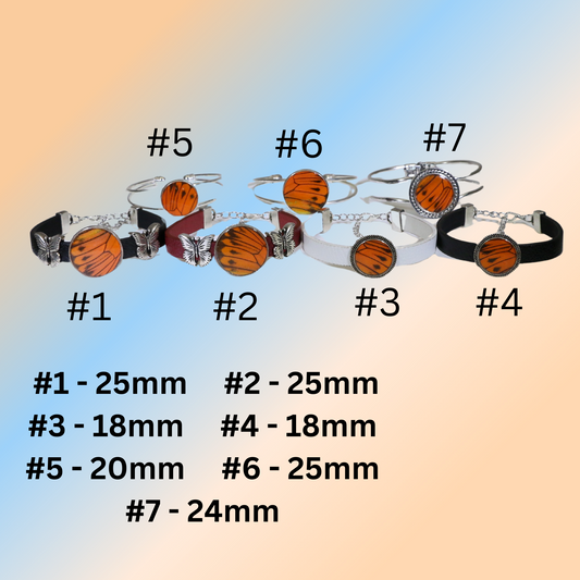 53005 - Real Butterfly Wing Jewelry - Bracelet Collection - Vibrant Sulphur - Orange