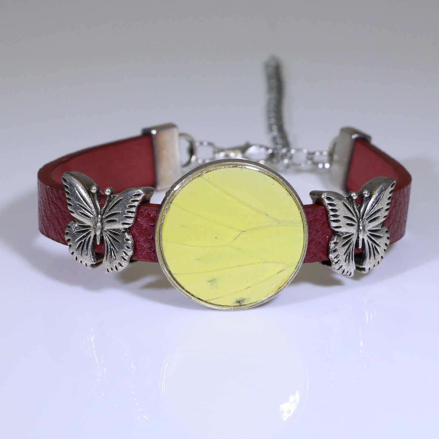 53006 - Real Butterfly Wing Jewelry - Bracelet Collection -Vibrant Sulphur Butterfly - Yellow