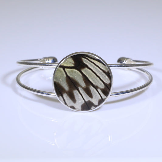 53909 - Real Butterfly Wing Jewelry - Cuff Bracelet - 25mm - Silver-Plated - Paper Kite