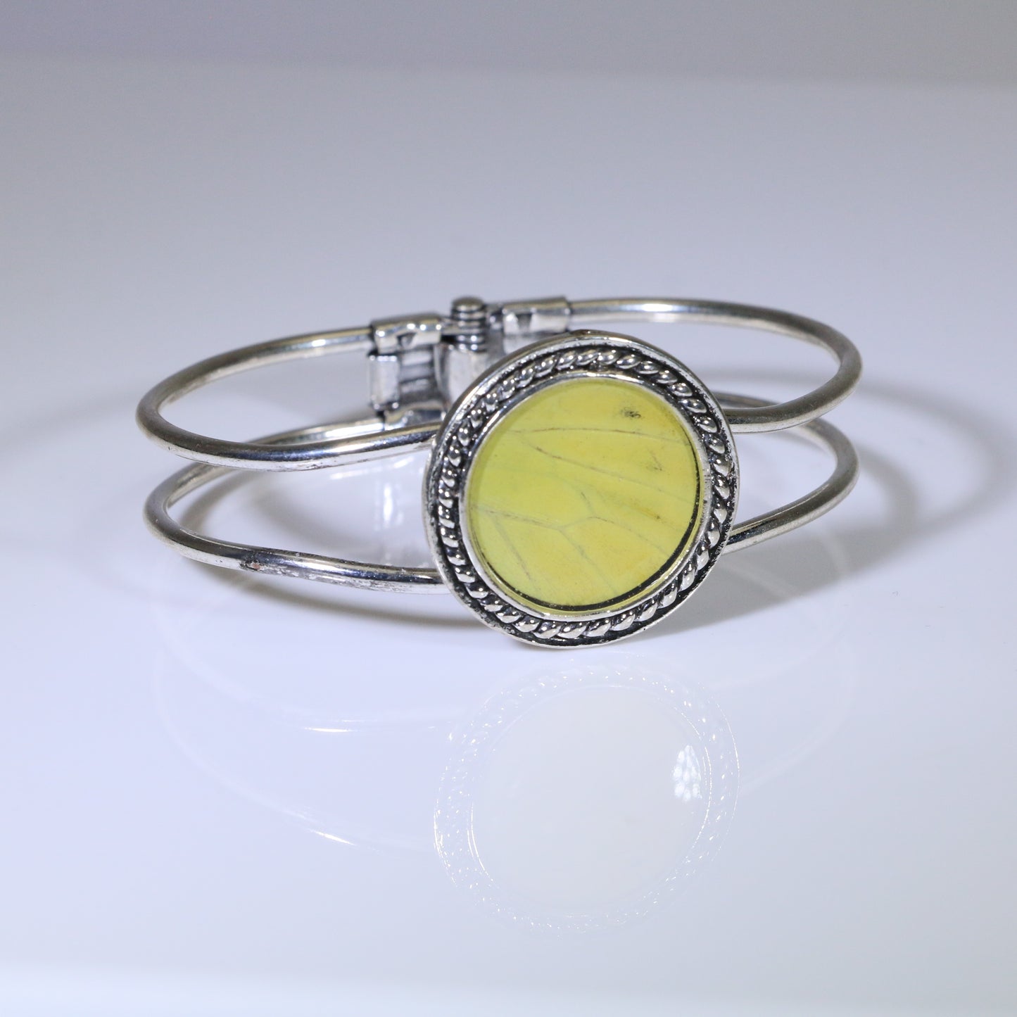 53006 - Real Butterfly Wing Jewelry - Bracelet Collection -Vibrant Sulphur Butterfly - Yellow