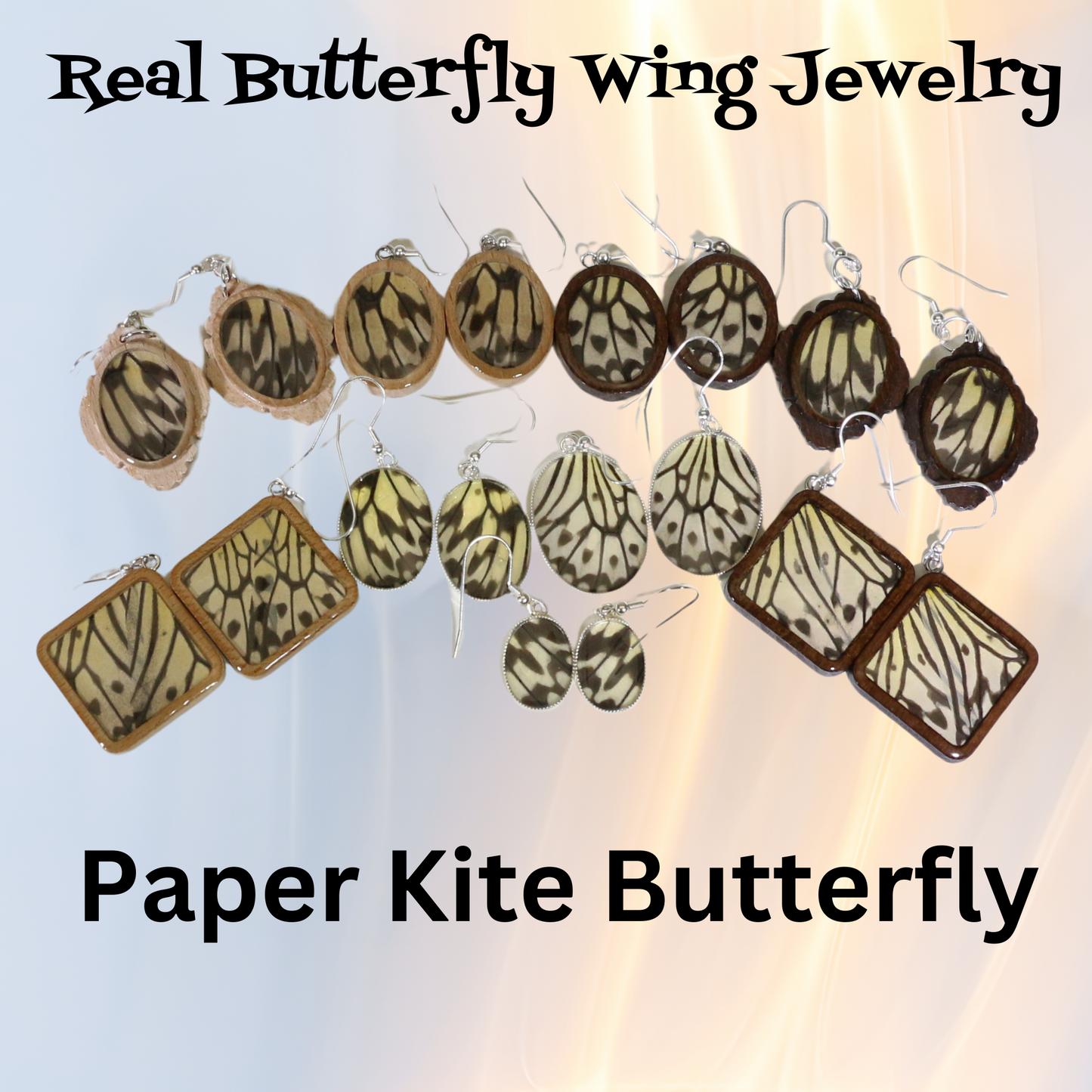 51009 - Real Butterfly Wing Jewelry - Earring Collection - Paper Kite Butterfly