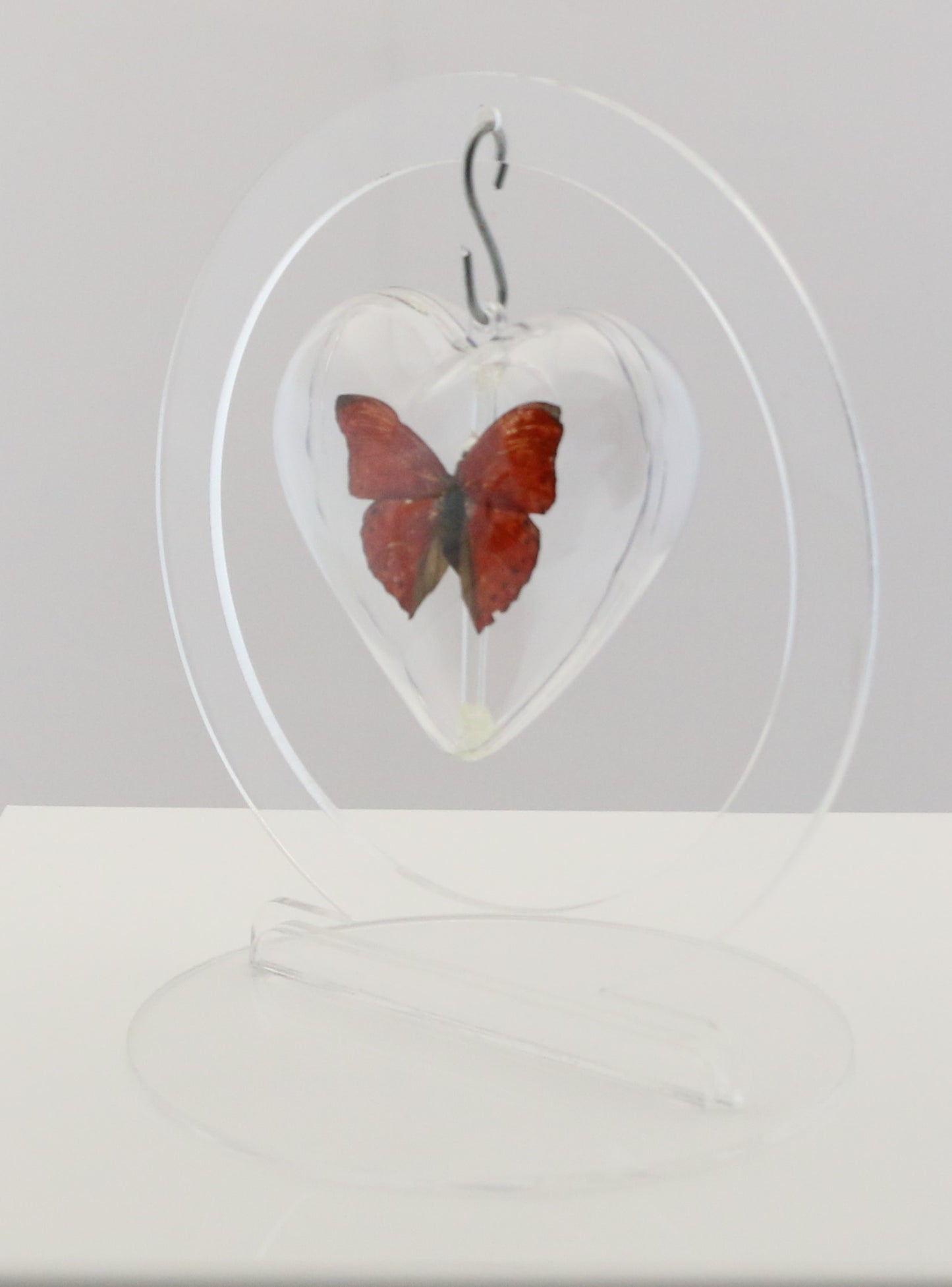 750701 - Butterfly Bubble - Sm. - Heart Shape - Red Glider Butterfly