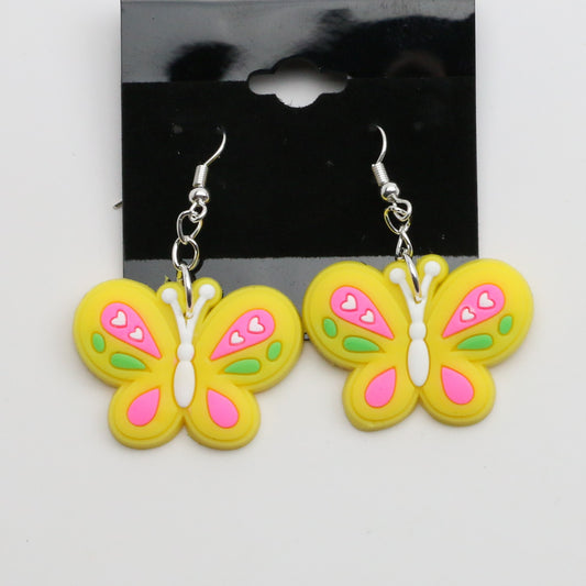 8100107E - Charm - Earrings - Butterfly - Yellow
