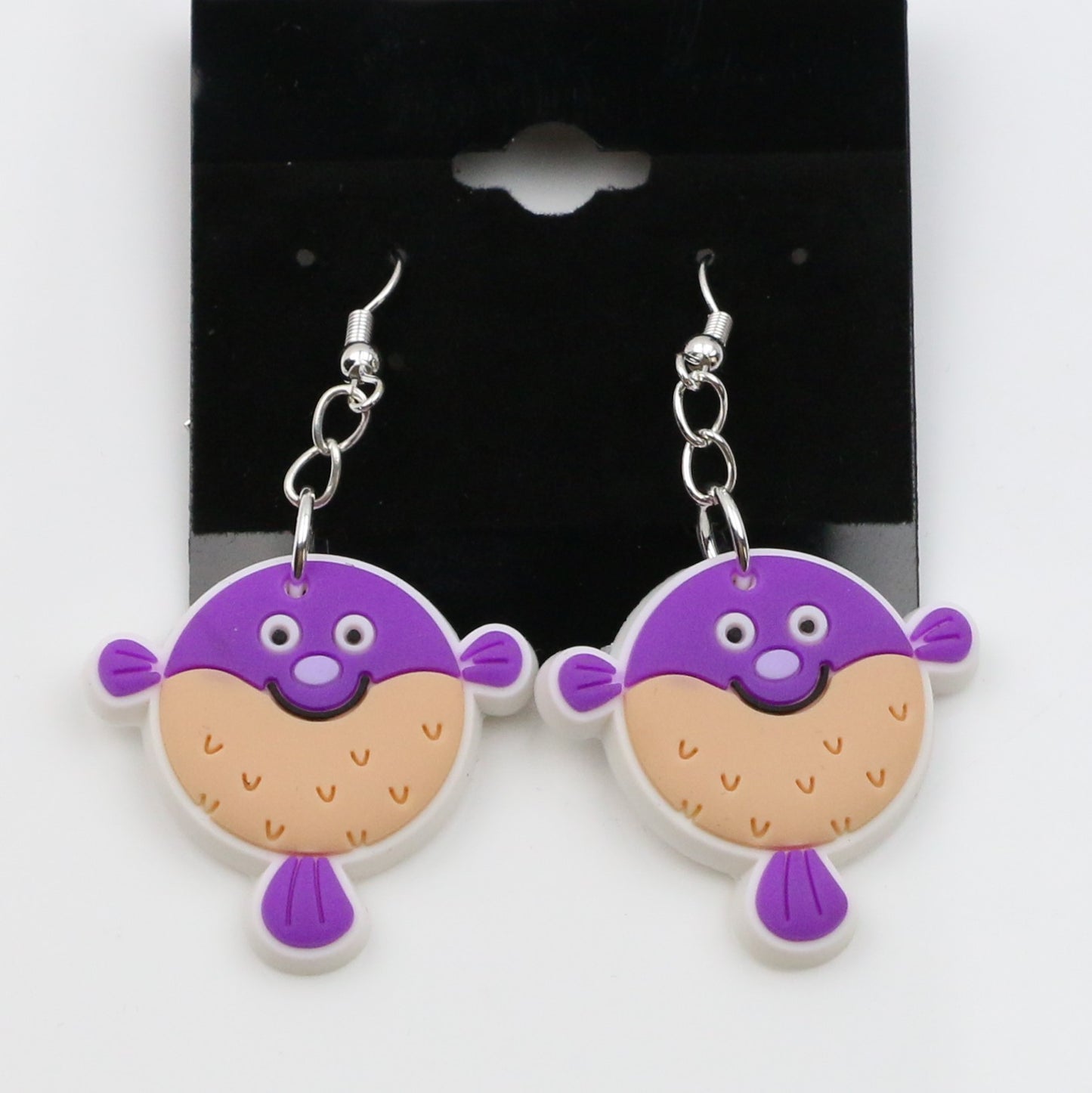 8100565E - Charm - Earrings - Pufferfish