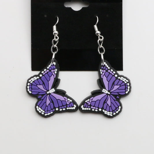 8100302E - Charm - Earrings - Butterfly - Sm. - Purple