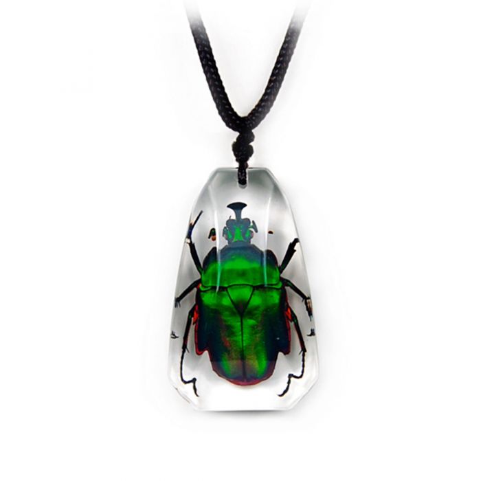 Real deals beetle necklace