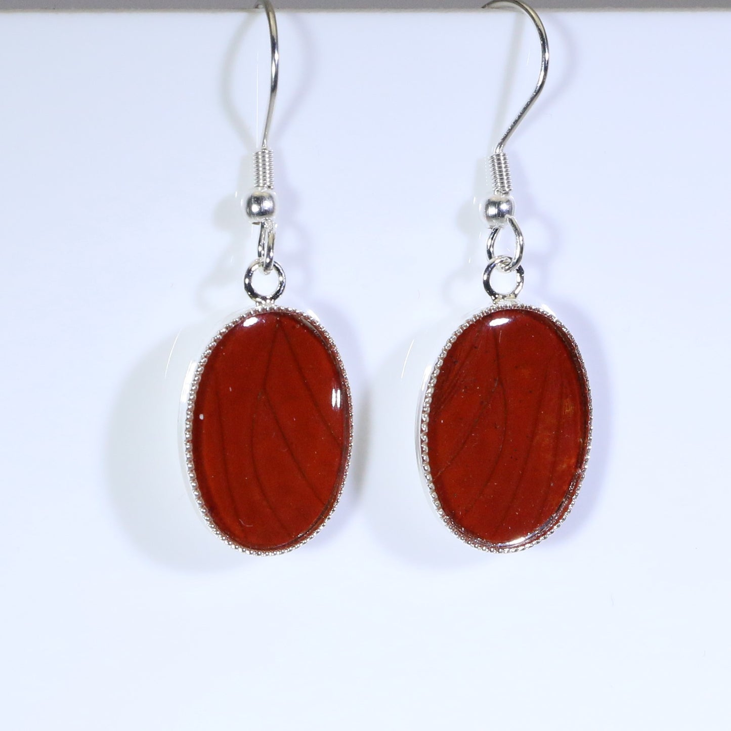 51108 - Real Butterfly Wing Jewelry - Earrings - Small - Red Glider
