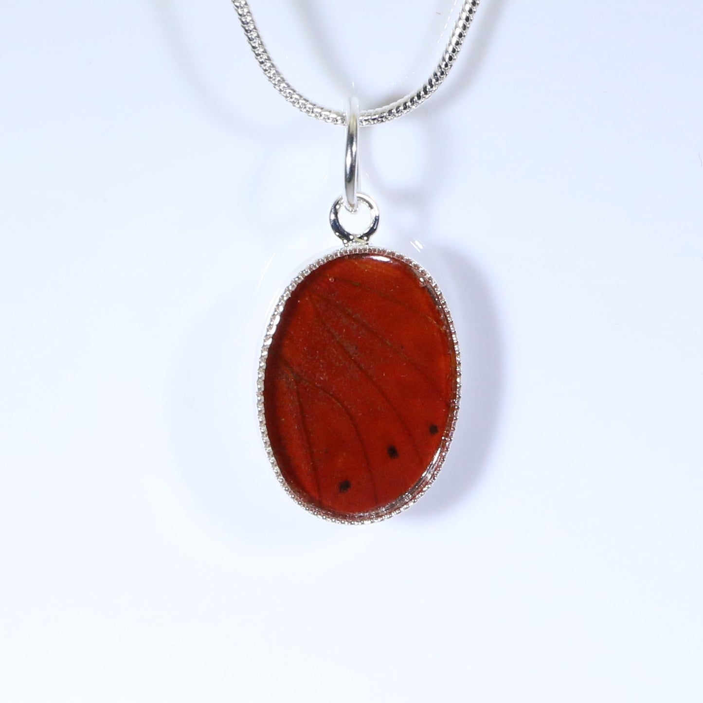 52008 - Real Butterfly Wing Jewelry - Pendant Collection - Red Glider Butterfly