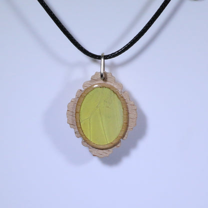 52006 - Real Butterfly Wing Jewelry - Pendant Collection - Vibrant Sulphur Butterfly - Yellow