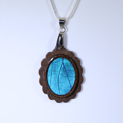 52001 - Real Butterfly Wing Jewelry - Pendant Collection - Blue Morpho