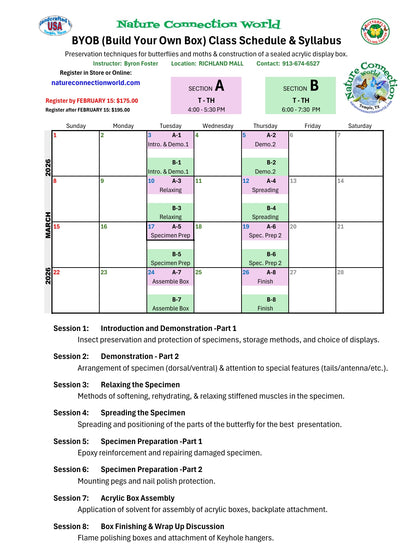 Build Your Own Box Classes - Beginners Class  - Tuesday - Thursday Afternoon - March 3,2026 - March 26,2026