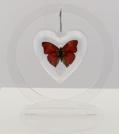 750701 - Butterfly Bubble - Sm. - Heart Shape - Red Glider Butterfly