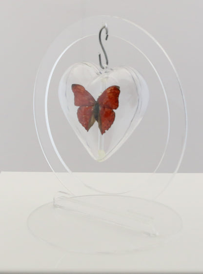 750701 - Butterfly Bubble - Sm. - Heart Shape - Red Glider Butterfly