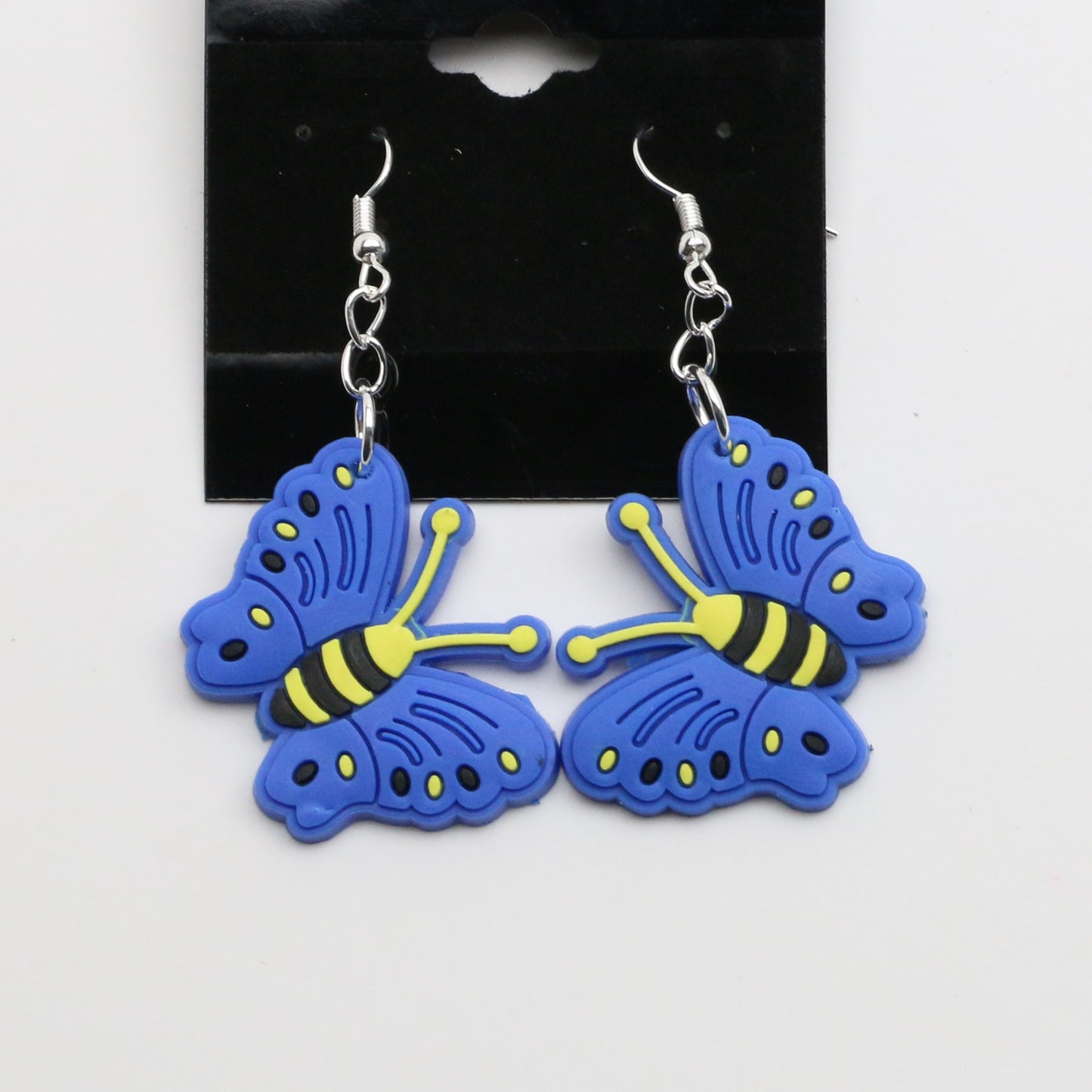 8100105E - Charm - Earrings - Butterfly - Blue