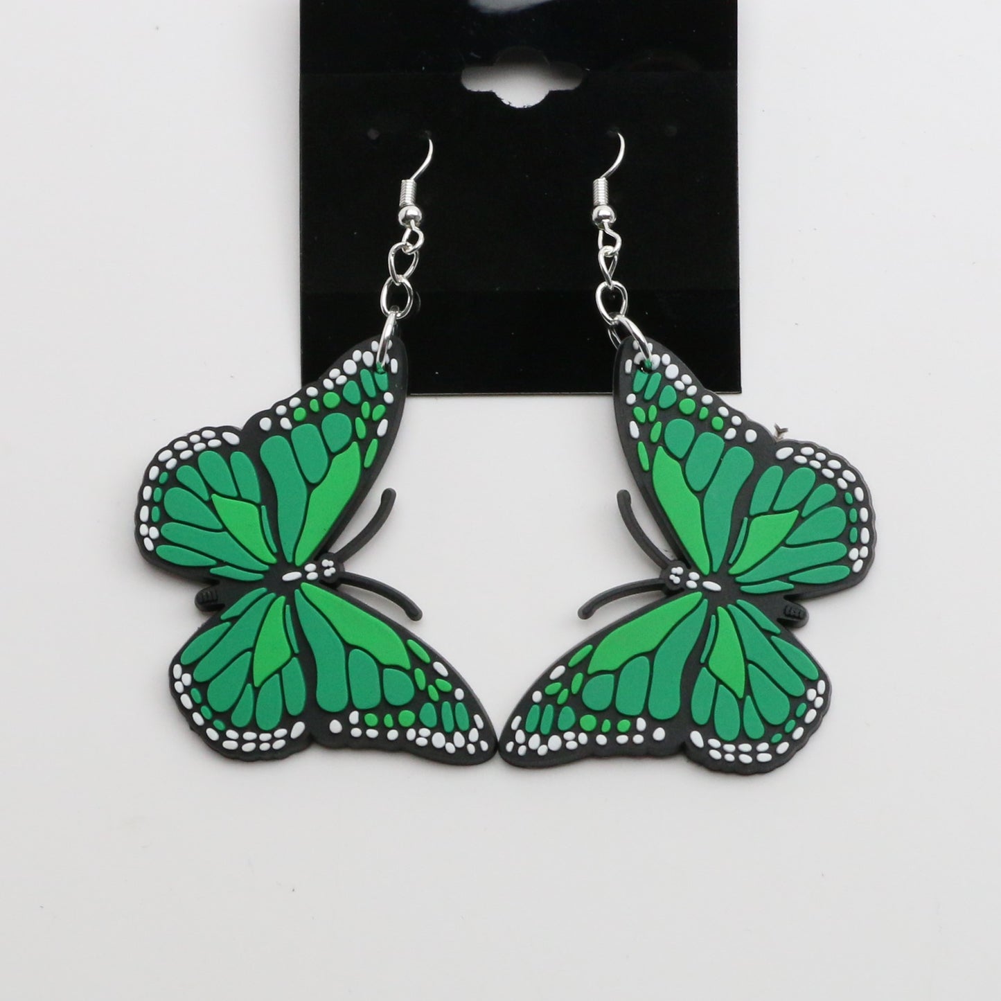 8100201E - Charm - Earrings - Butterfly - Lg. - Green