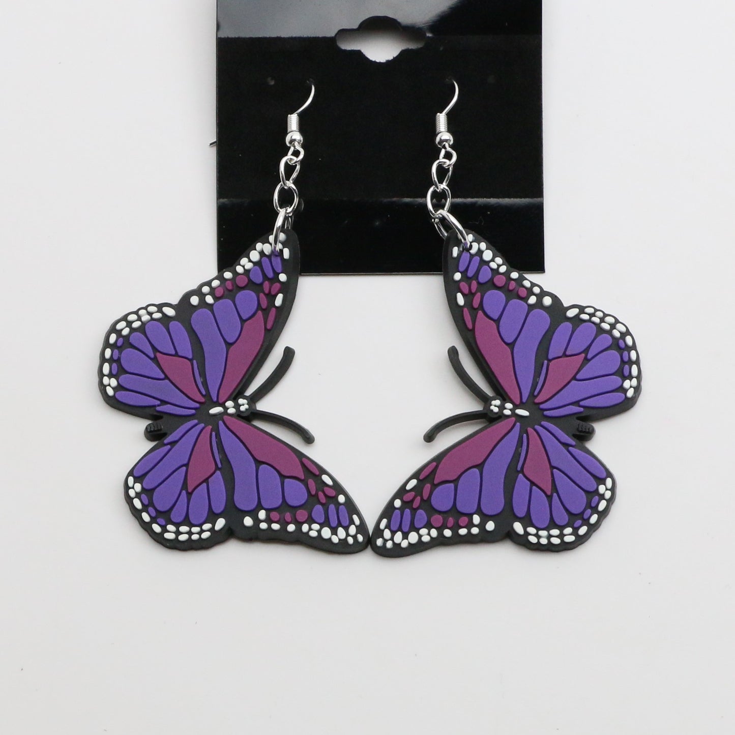 8100202E - Charm - Earrings - Butterfly - Lg. - Purple