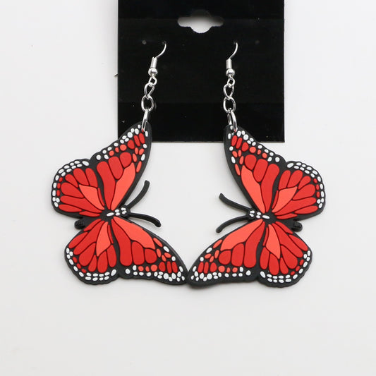 8100205E - Charm - Earrings - Butterfly - Lg. - Orange