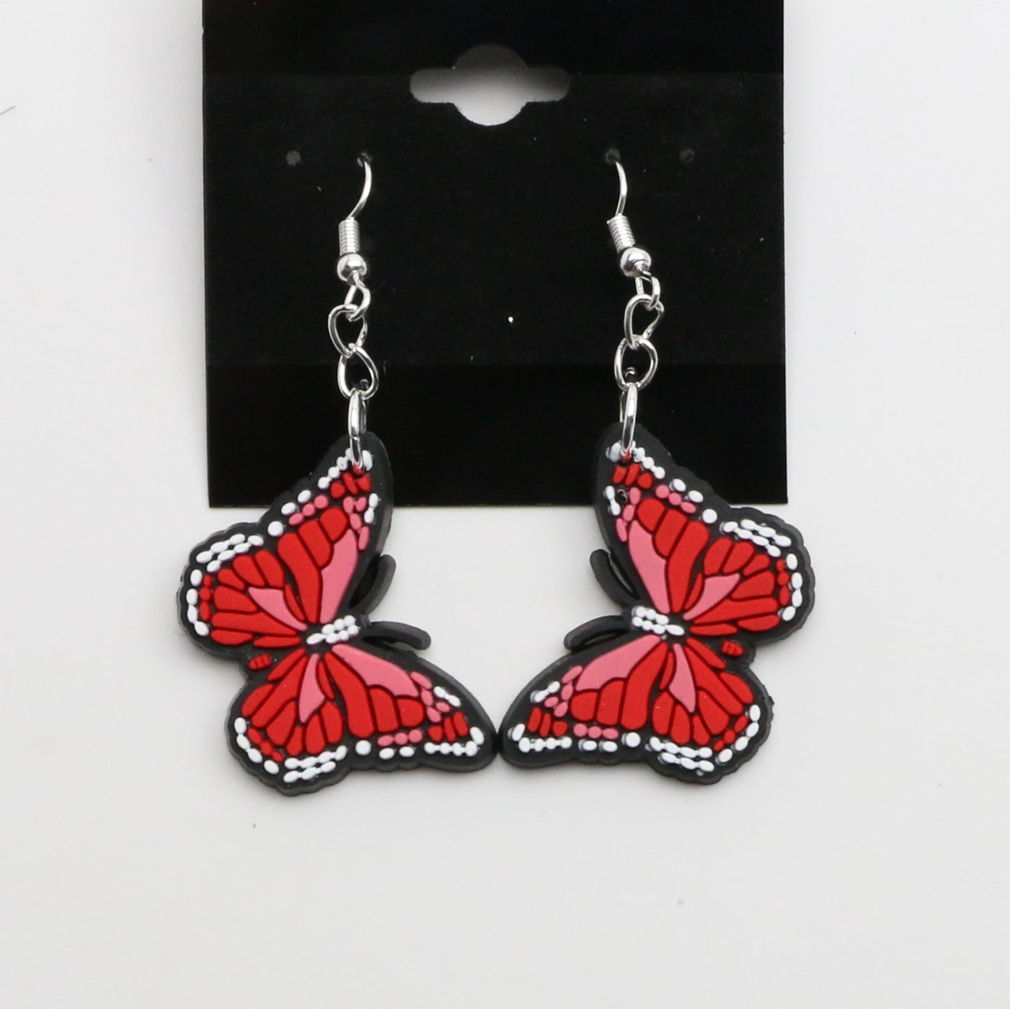 8100305E - Charm - Earrings - Butterfly - Sm. - Red