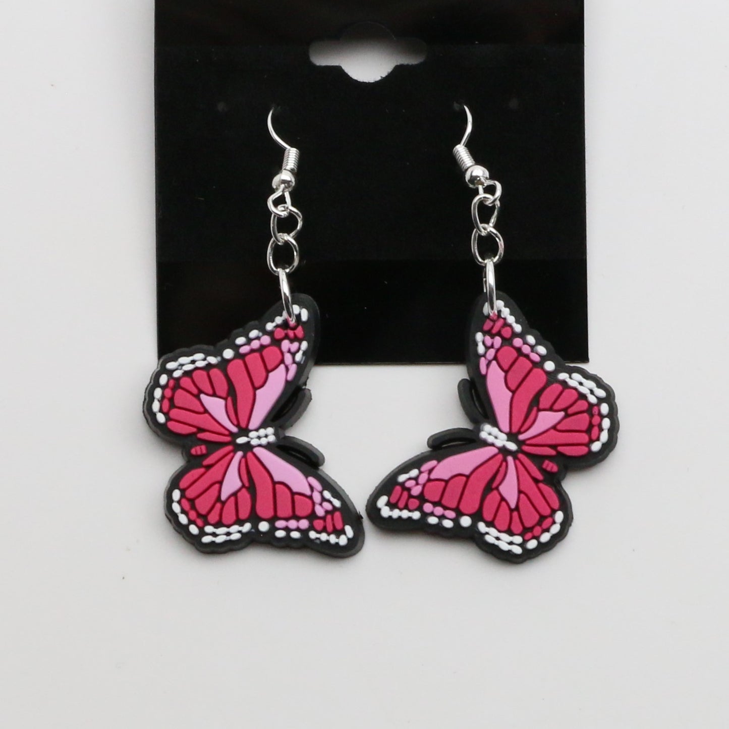 8100307E - Charm - Earrings - Butterfly - Sm. - Pink