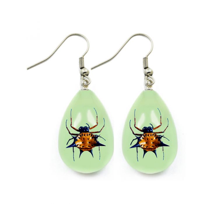 710605 - Real Insect - Earrings - Spiny Spider - Glow in Dark