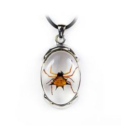 700305 - Spiny Spider Necklace - Silver Metal Trim