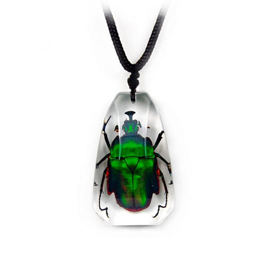 701341 - Real Insect - Necklace - Green Rose Chafer Beetle